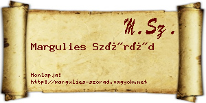 Margulies Szórád névjegykártya